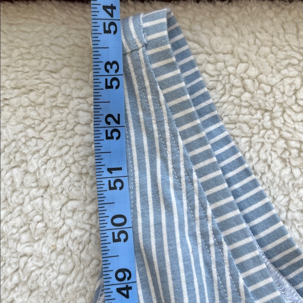 Pact Organic Cotton Blue White Striped Jumpsuit Sz Medium V-Neck Tank Ankle Crop - Picture 9 of 10